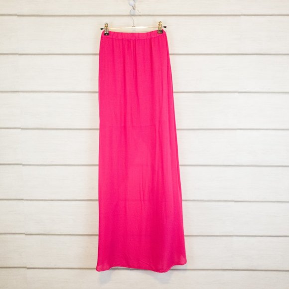 Chelsea Sky Tulip Pull On Maxi Skirt Large Pink - Picture 3 of 7
